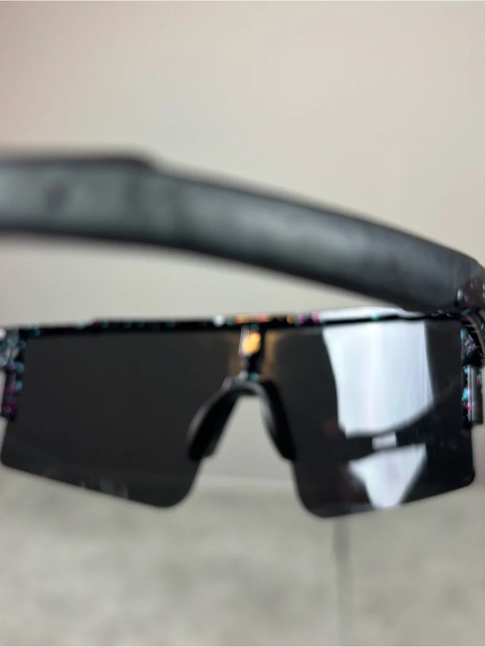Black polarized sunglasses running baseball